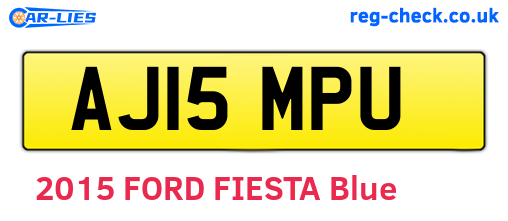 AJ15MPU are the vehicle registration plates.