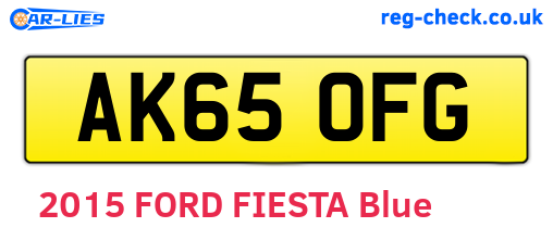 AK65OFG are the vehicle registration plates.