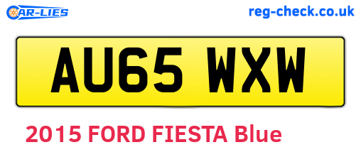AU65WXW are the vehicle registration plates.
