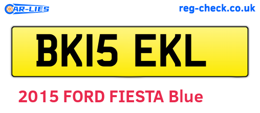 BK15EKL are the vehicle registration plates.