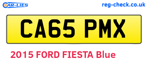 CA65PMX are the vehicle registration plates.