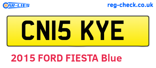 CN15KYE are the vehicle registration plates.
