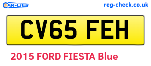 CV65FEH are the vehicle registration plates.