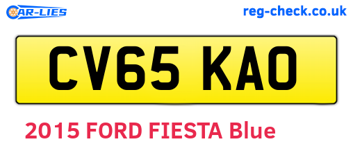 CV65KAO are the vehicle registration plates.