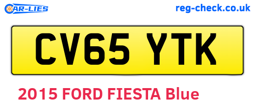 CV65YTK are the vehicle registration plates.