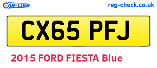CX65PFJ are the vehicle registration plates.