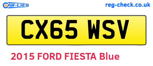 CX65WSV are the vehicle registration plates.
