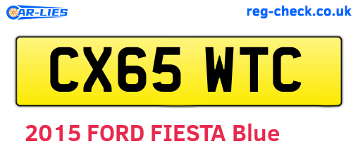 CX65WTC are the vehicle registration plates.