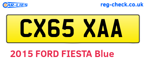 CX65XAA are the vehicle registration plates.