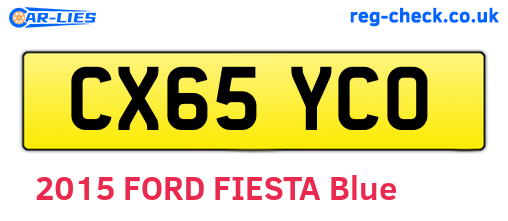CX65YCO are the vehicle registration plates.