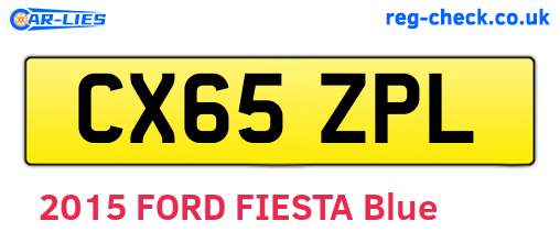 CX65ZPL are the vehicle registration plates.