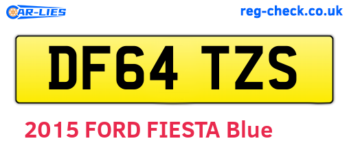 DF64TZS are the vehicle registration plates.