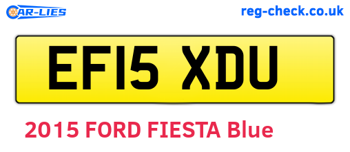 EF15XDU are the vehicle registration plates.
