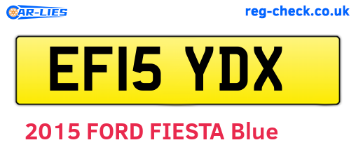 EF15YDX are the vehicle registration plates.
