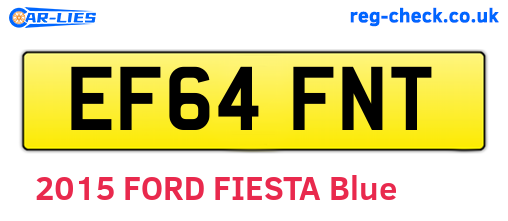 EF64FNT are the vehicle registration plates.