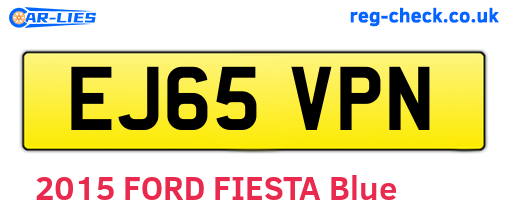 EJ65VPN are the vehicle registration plates.