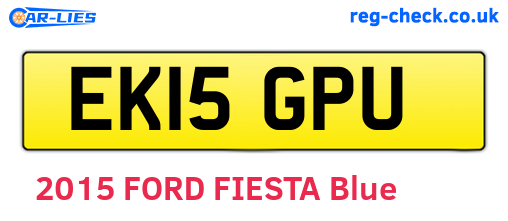 EK15GPU are the vehicle registration plates.