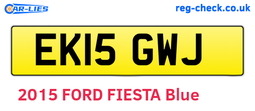 EK15GWJ are the vehicle registration plates.