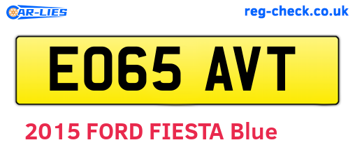 EO65AVT are the vehicle registration plates.