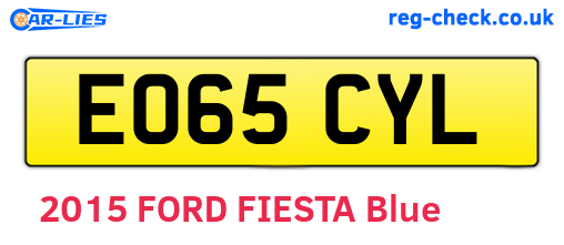 EO65CYL are the vehicle registration plates.