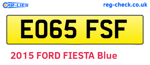 EO65FSF are the vehicle registration plates.