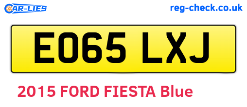 EO65LXJ are the vehicle registration plates.
