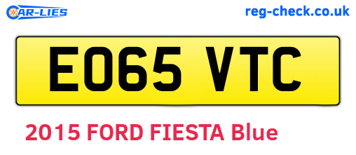 EO65VTC are the vehicle registration plates.