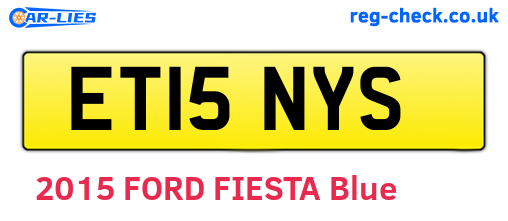 ET15NYS are the vehicle registration plates.