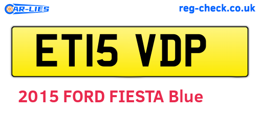 ET15VDP are the vehicle registration plates.