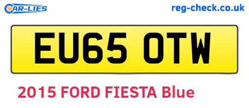 EU65OTW are the vehicle registration plates.