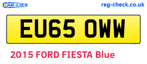 EU65OWW are the vehicle registration plates.