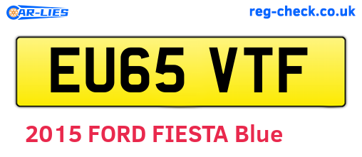 EU65VTF are the vehicle registration plates.