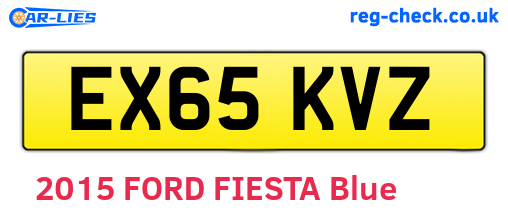 EX65KVZ are the vehicle registration plates.