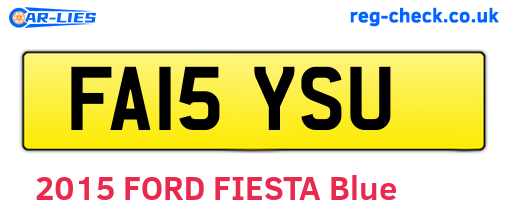 FA15YSU are the vehicle registration plates.