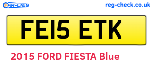 FE15ETK are the vehicle registration plates.
