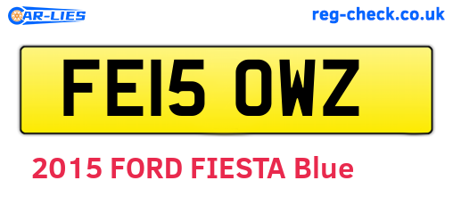 FE15OWZ are the vehicle registration plates.