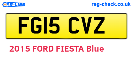 FG15CVZ are the vehicle registration plates.