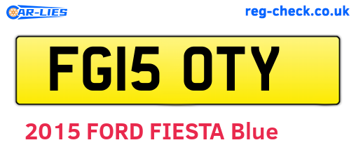 FG15OTY are the vehicle registration plates.