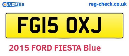 FG15OXJ are the vehicle registration plates.