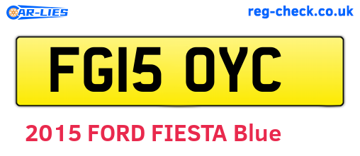 FG15OYC are the vehicle registration plates.