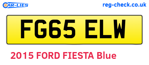 FG65ELW are the vehicle registration plates.