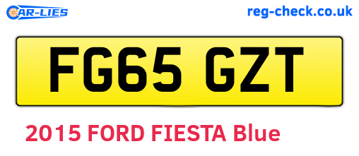 FG65GZT are the vehicle registration plates.