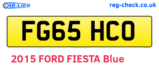 FG65HCO are the vehicle registration plates.