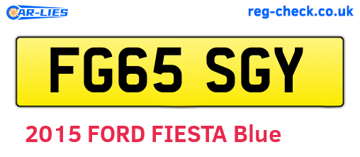 FG65SGY are the vehicle registration plates.