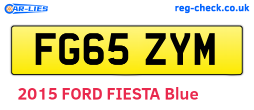 FG65ZYM are the vehicle registration plates.