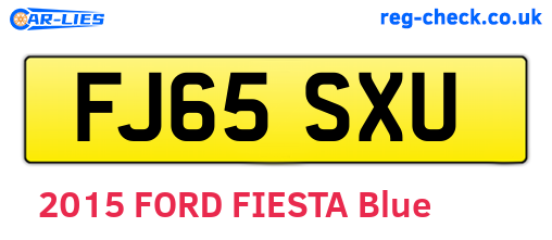 FJ65SXU are the vehicle registration plates.