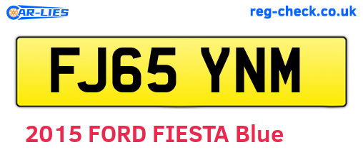 FJ65YNM are the vehicle registration plates.
