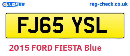 FJ65YSL are the vehicle registration plates.