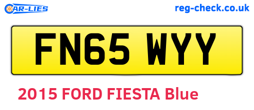FN65WYY are the vehicle registration plates.