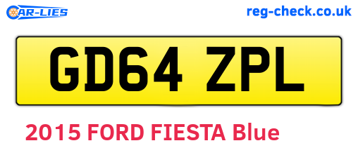 GD64ZPL are the vehicle registration plates.